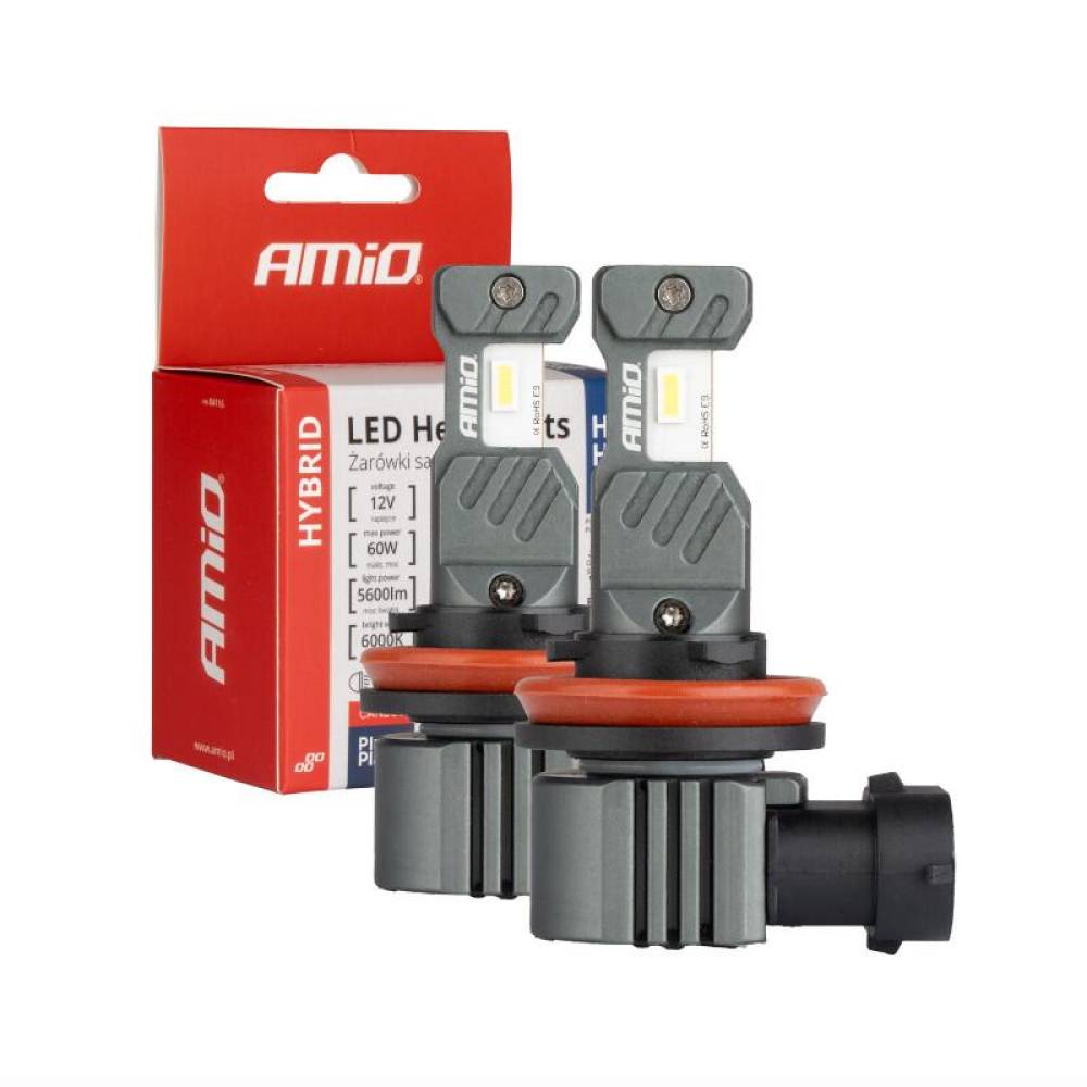 Set 2 becuri HIR2, LED CSP, 12V, 60W, 5600lm, 6000K, Canbus, Hybrid 04119 Amio Set 2 becuri HIR2, LED CSP, 12V, 60W, 5600lm, 6000K, Canbus, Hybrid 04119 Amio