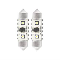 Set 2 becuri sofit, 12-24V, C5W, 39mm, 2 LED-uri SMD 3838, Canbus, alb, 04249 Amio