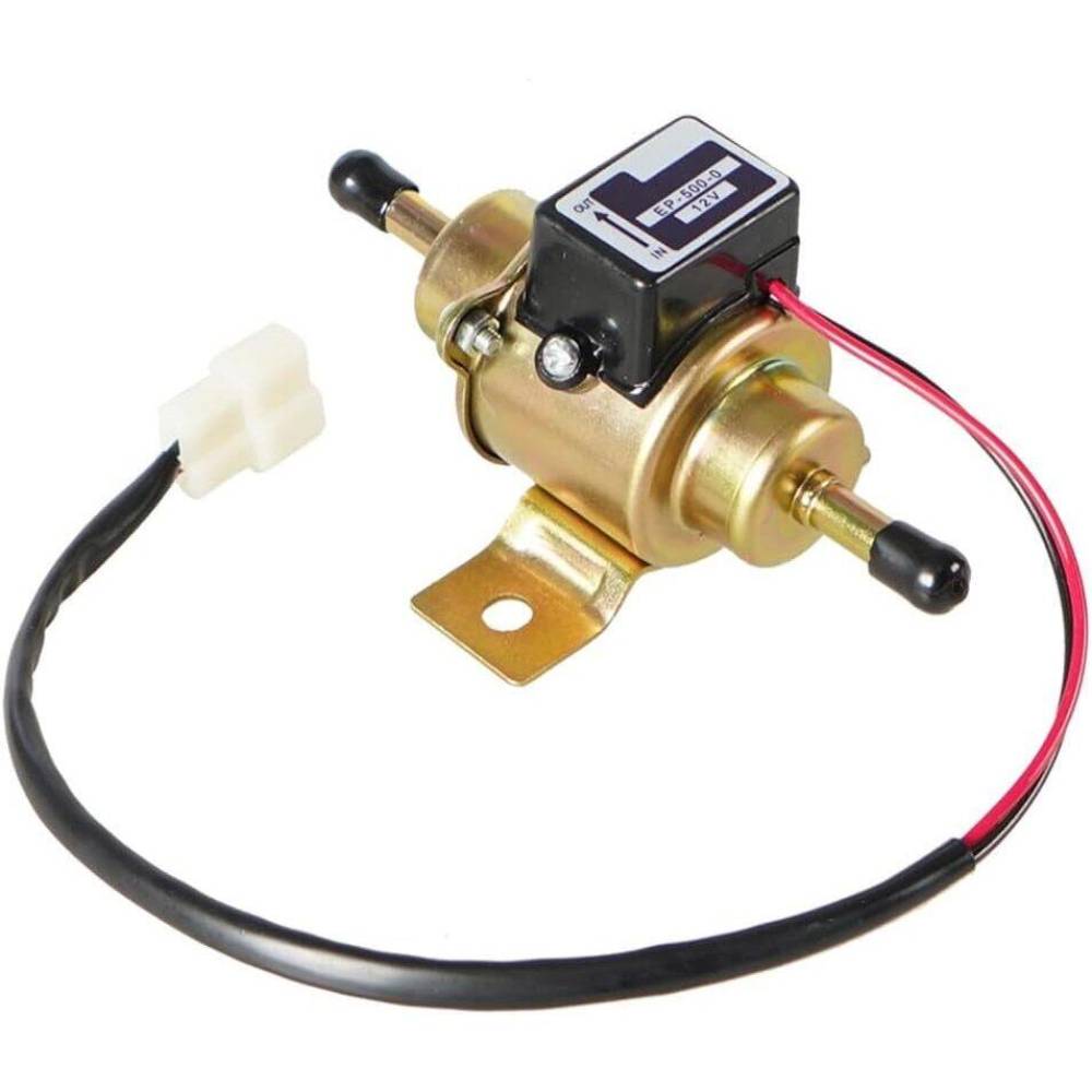 Pompa alimentare electrica 12V, universala, pentru combustibil benzina sau motorina, L=130mm, fi 8mm, OEM YK-3107, EP-500-0, bk SR67