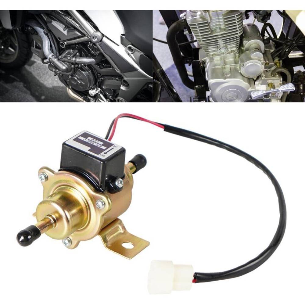 Pompa alimentare electrica 12V, universala, pentru combustibil benzina sau motorina, L=130mm, fi 8mm, OEM YK-3107, EP-500-0, bk SR67