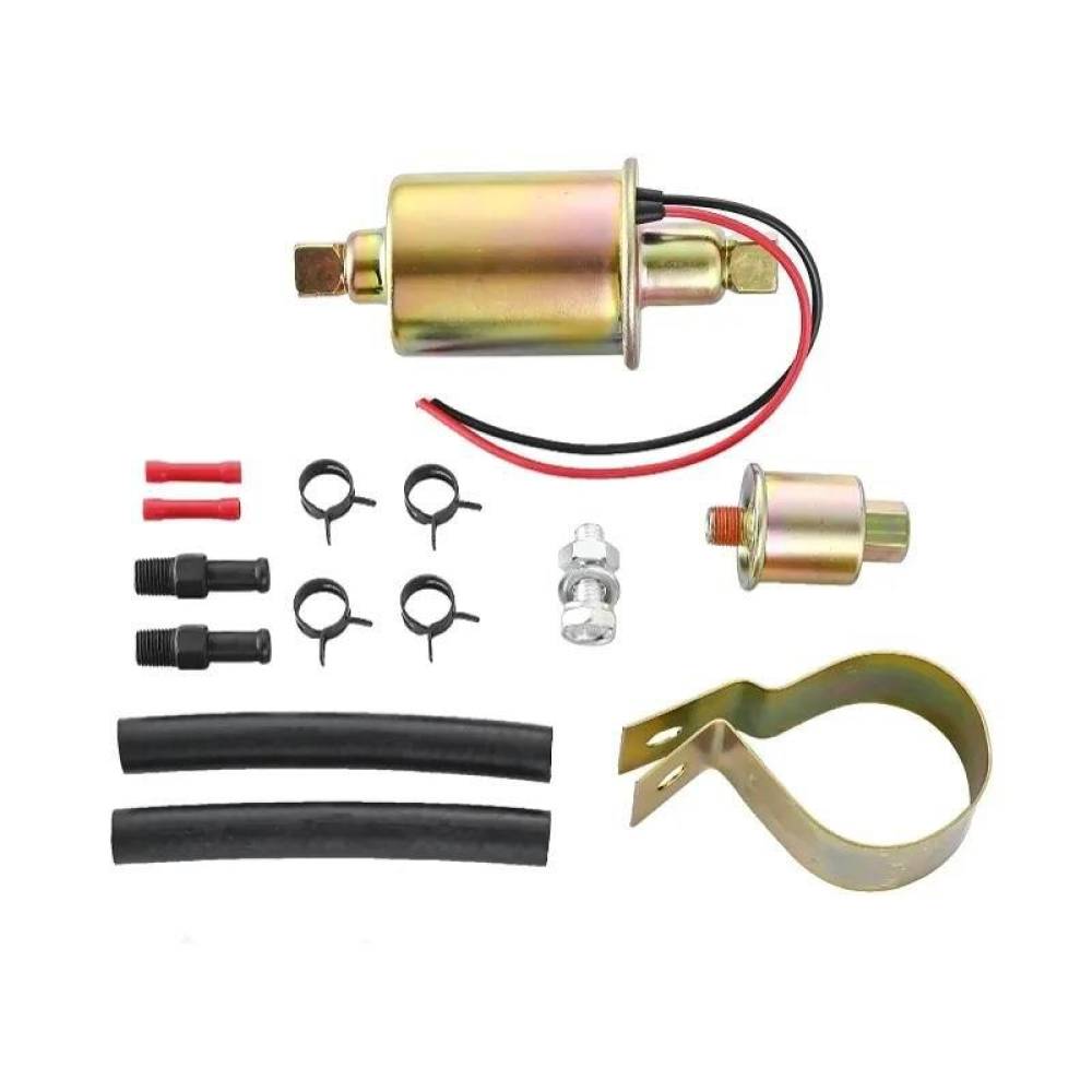 Pompa alimentare electrica 12V,  universala, cu filtru incorporat, L=145mm, fi 8mm, pentru motorina si benzina, OEM YK-2047, E8012SS SR71