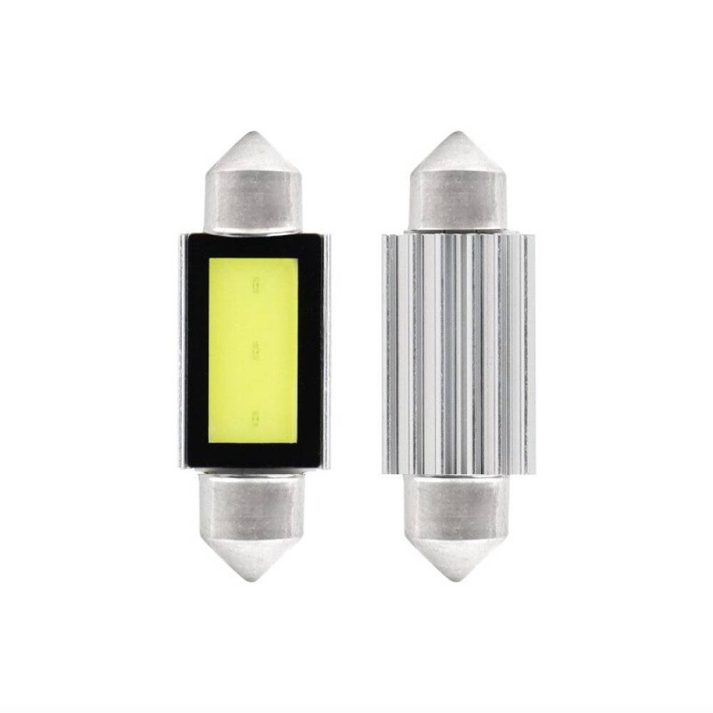 Set 2 becuri sofit, 12V, 2.4W, C5W, 39mm, 3 LED-uri COB, Canbus, alb, 01640 Amio