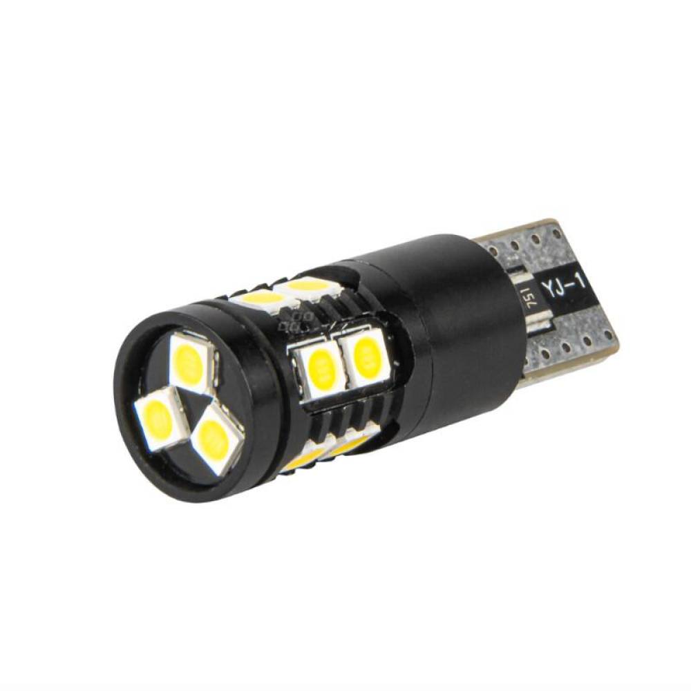 Set 2 becuri T10, 13 LED-uri, SMD 3030, 12-24V, W5W, 5500K, Canbus, alb, 04259 Amio