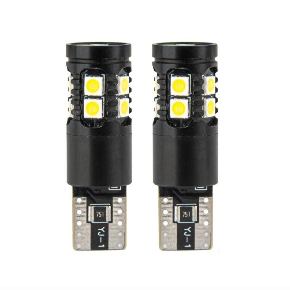 Set 2 becuri T10, 13 LED-uri, SMD 3030, 12-24V, W5W, 5500K, Canbus, alb, 04259 Amio