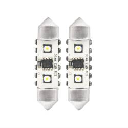 Set 2 becuri sofit, 12-24V, C5W, 36mm, 2 LED-uri SMD 3838, Canbus, alb, 04248 Amio