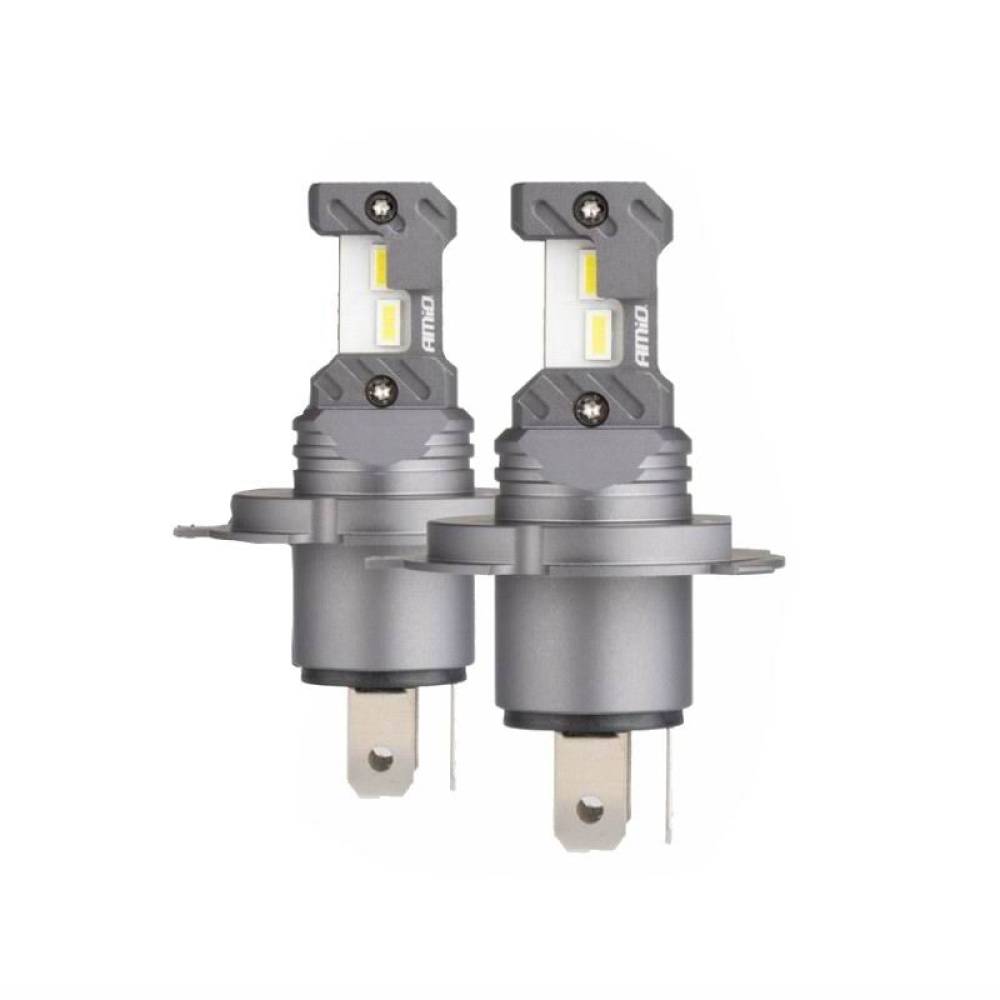 Set 2 becuri H4-H19, LED, 12V, 60W, 5600lm, 6000K, cu ventilator, Canbus, Hybrid 04114 Amio