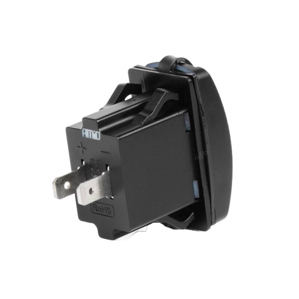 Priza cu 2 USB, cu LED rosu, 12-24V, incastrabila, 04228 Amio Priza cu 2 USB, cu LED rosu, 12-24V, incastrabila, 04228 Amio