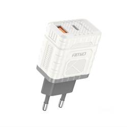 Incarcator rapid cu 2 USB-uri, priza 220V, USB-C si USB-A, 30W, 3AQC, tehnologie GaN, 04286 Amio