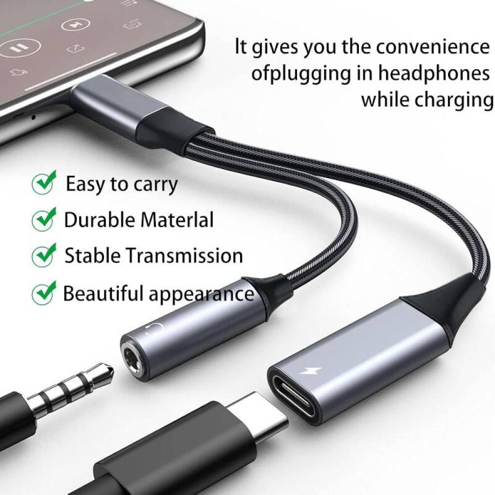 Adaptor cablu USB Tip-C la USB-C si Mini Jack Stereo, 3.5mm, 10cm, 04295 Amio Adaptor cablu USB Tip-C la USB-C si Mini Jack Stereo, 3.5mm, 10cm, 04295 Amio