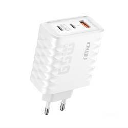 Incarcator rapid cu 3 USB-uri, priza 220V, 2xUSB-C si 1xUSB-A, 65W, 3AQC, 04289 Amio