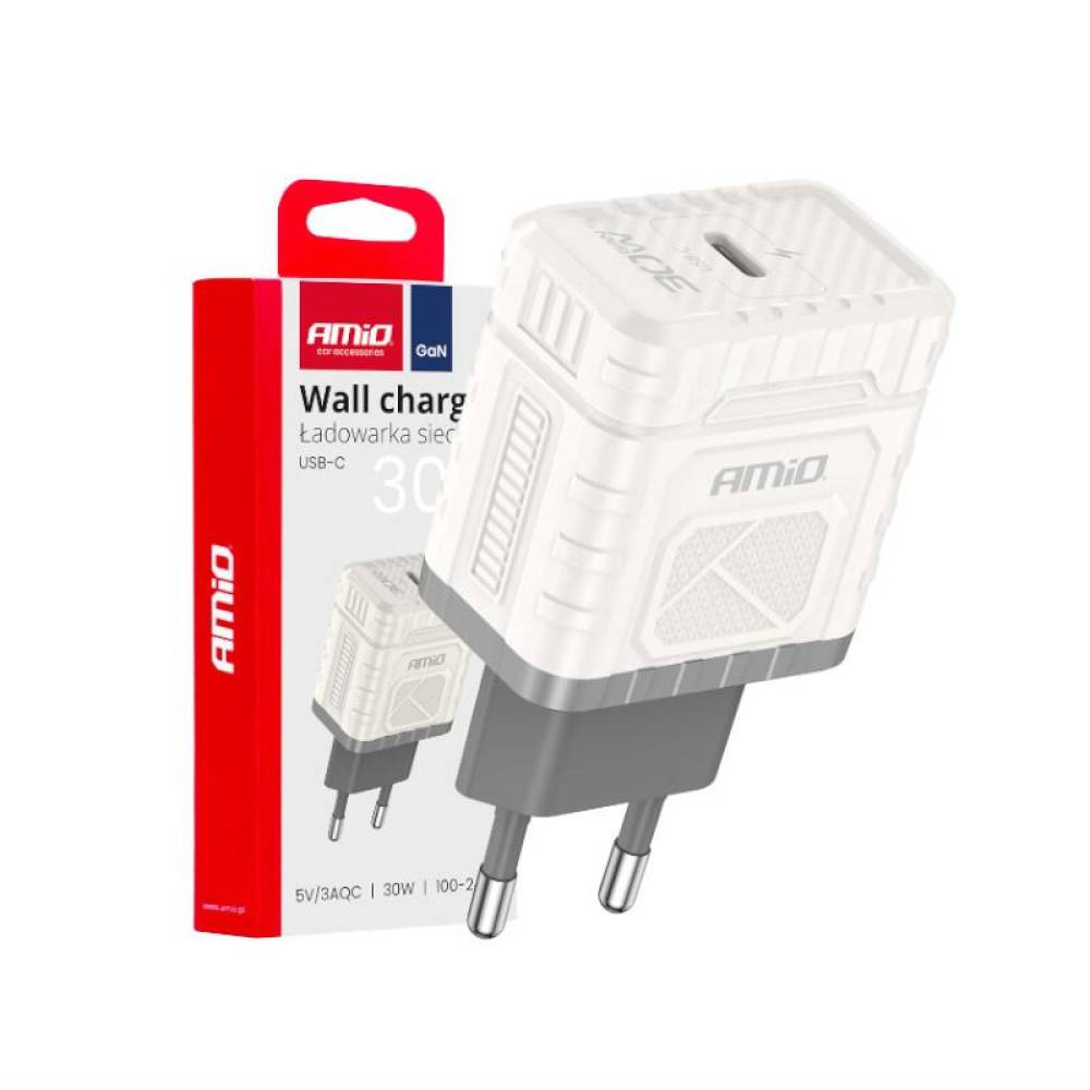 Incarcator rapid USB-C, priza 220V, 30W, 3AQC, tehnologie GaN, 04285 Amio