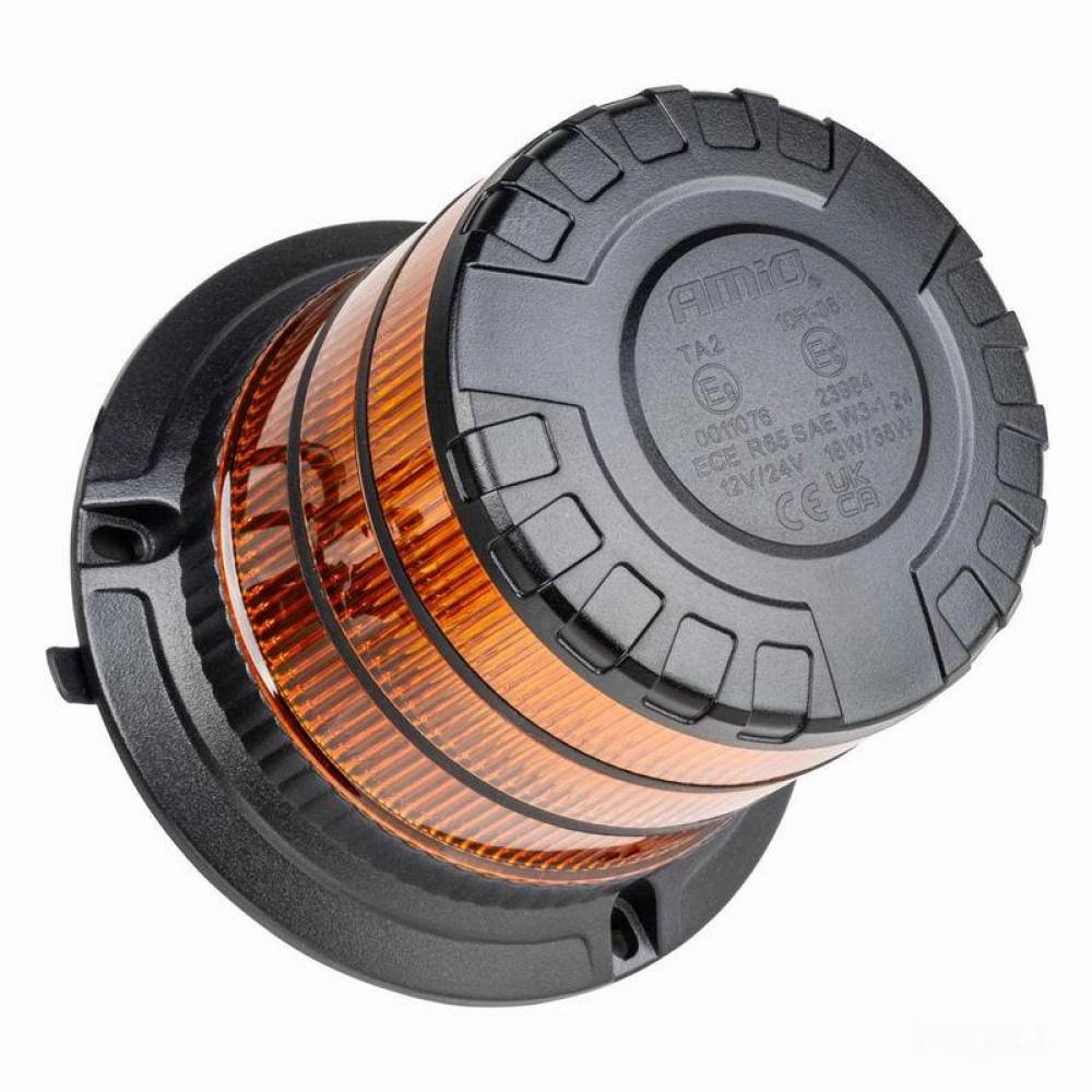 Girofar 12-24V, h131, 24 LED-uri, prindere cu magnet sau 3 suruburi, cablu 3m cu intrerupator 2 butoane, 04111 Amio