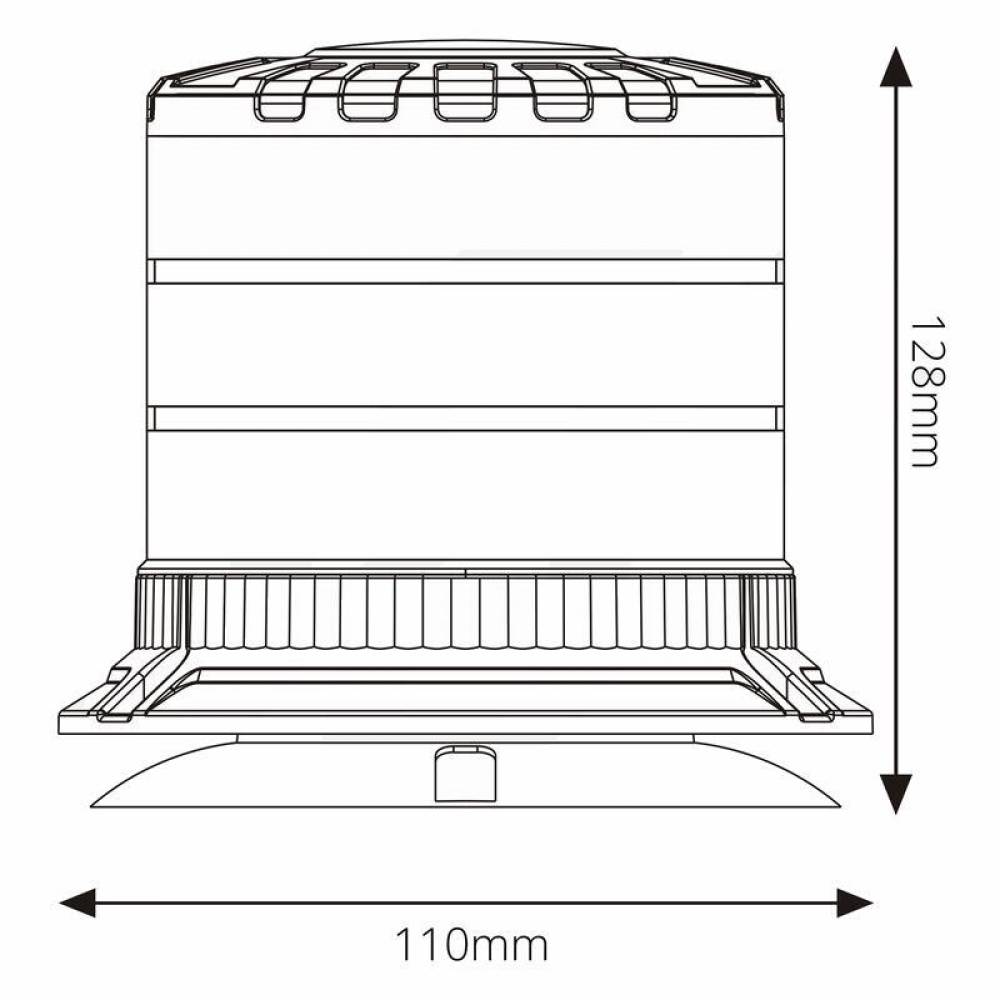 Girofar 12-24V, h131, 24 LED-uri, prindere cu magnet sau 3 suruburi, cablu 3m cu intrerupator 2 butoane, 04111 Amio
