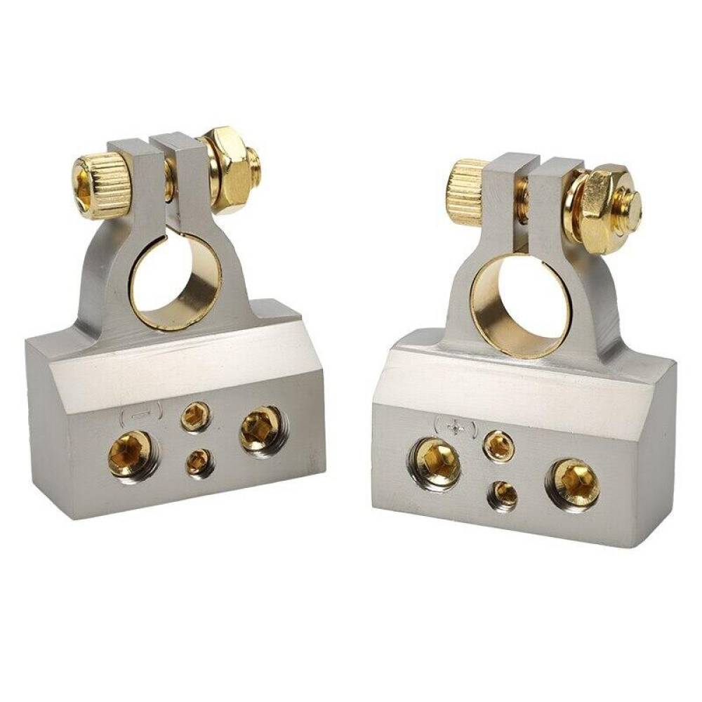 Set 2 borne acumulator cupru si zinc, 500A, 12-72V, fi 16-18mm, fixare-decuplare rapida, 4 cai, 83019 Carmotion