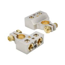 Set 2 borne acumulator cupru si zinc, 500A, 12-72V, fi 16-18mm, fixare-decuplare rapida, 4 cai, 83019 Carmotion