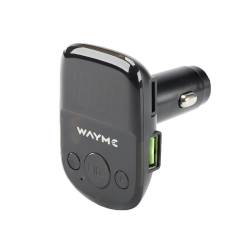 Transmitator FM Bluetooth, MP3, 12-24V, LED cu voltmetru, 2xUSB cu incarcare rapida QC3.0, AUTO-ID, Jack 3.5mm, Hands-Free, Micro SD, 63017 WAYME
