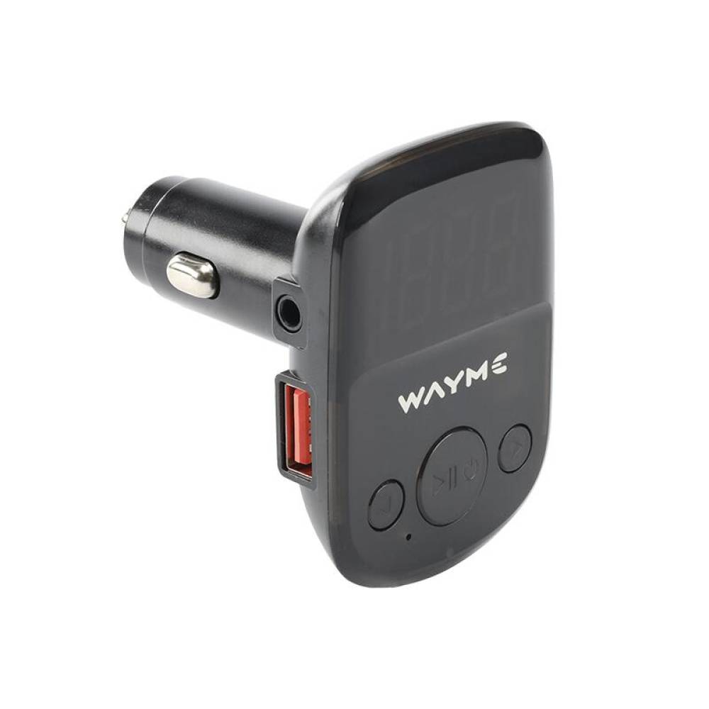 Transmitator FM Bluetooth, MP3, 12-24V, LED cu voltmetru, 2xUSB cu incarcare rapida QC3.0, AUTO-ID, Jack 3.5mm, Hands-Free, Micro SD, 63017 WAYME
