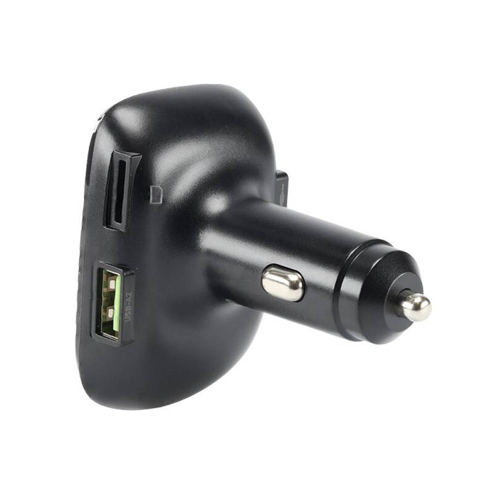 Transmitator FM Bluetooth, MP3, 12-24V, LED cu voltmetru, 2xUSB cu incarcare rapida QC3.0, AUTO-ID, Jack 3.5mm, Hands-Free, Micro SD, 63017 WAYME