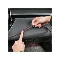 Banda autoadeziva imitatie piele, neagra, cusatura rosie, 2m x 1.54cm, , BAC2-n r