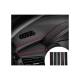 Banda autoadeziva imitatie piele, neagra, cusatura rosie, 2m x 1.54cm, , BAC2-n r