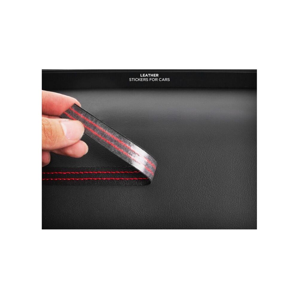 Banda autoadeziva imitatie piele, neagra, cusuta galbena, 2m x 1.54cm, BAC2-n/g