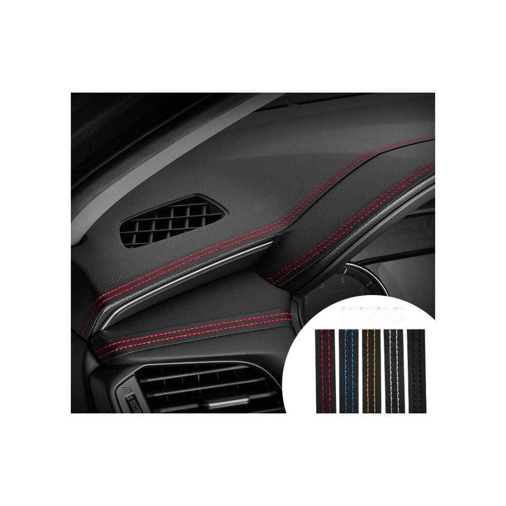 Banda autoadeziva imitatie piele, neagra, cusuta galbena, 2m x 1.54cm, BAC2-n/g