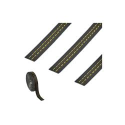 Banda autoadeziva imitatie piele, neagra, cusuta galbena, 2m x 1.54cm, BAC2-n/g