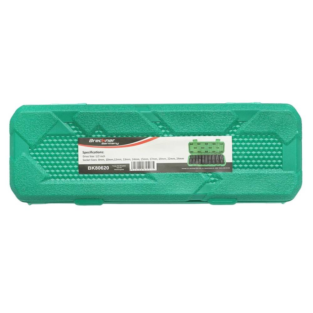 Trusa chei tubulare de impact, 8-24mm, cu patrat 1/2 inch 10 buc, BK80620 Breckner Germany