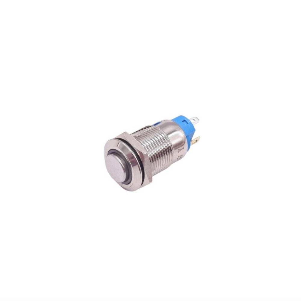 Intrerupator buton On-Off, cu retinere, fi12mm, aluminiu, 4 pini, LED, TLB93A
