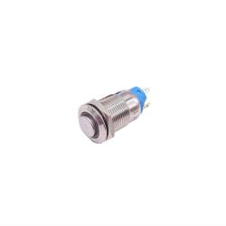 Intrerupator buton On-Off, cu retinere, fi12mm, aluminiu, 4 pini, LED, TLB93A