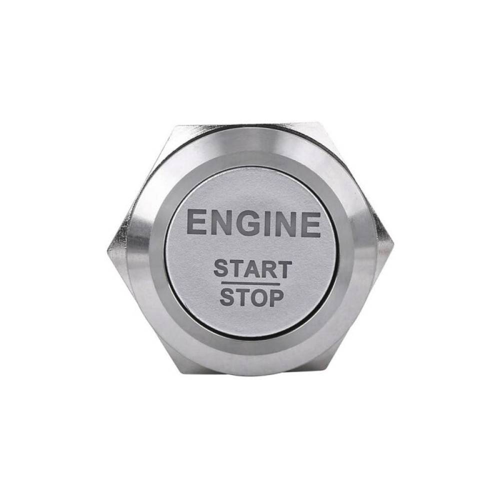 Intrerupator buton On-Off, cu revenire, fi19mm, aluminiu, 5 pini, LED, Engine Start-Stop TLB241