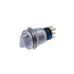 Intrerupator buton On-Off, rotitor, fi19mm, aluminiu, 4 pini, TLB92 Intrerupator buton On-Off, rotitor, fi19mm, aluminiu, 4 pini, TLB92