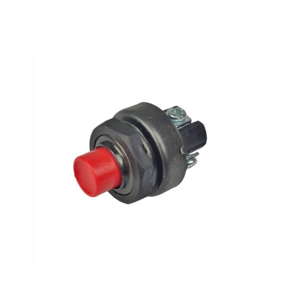 Buton pornire, Start cu revenire, plastic, rosu, 12/24V, 3pini, TLB242