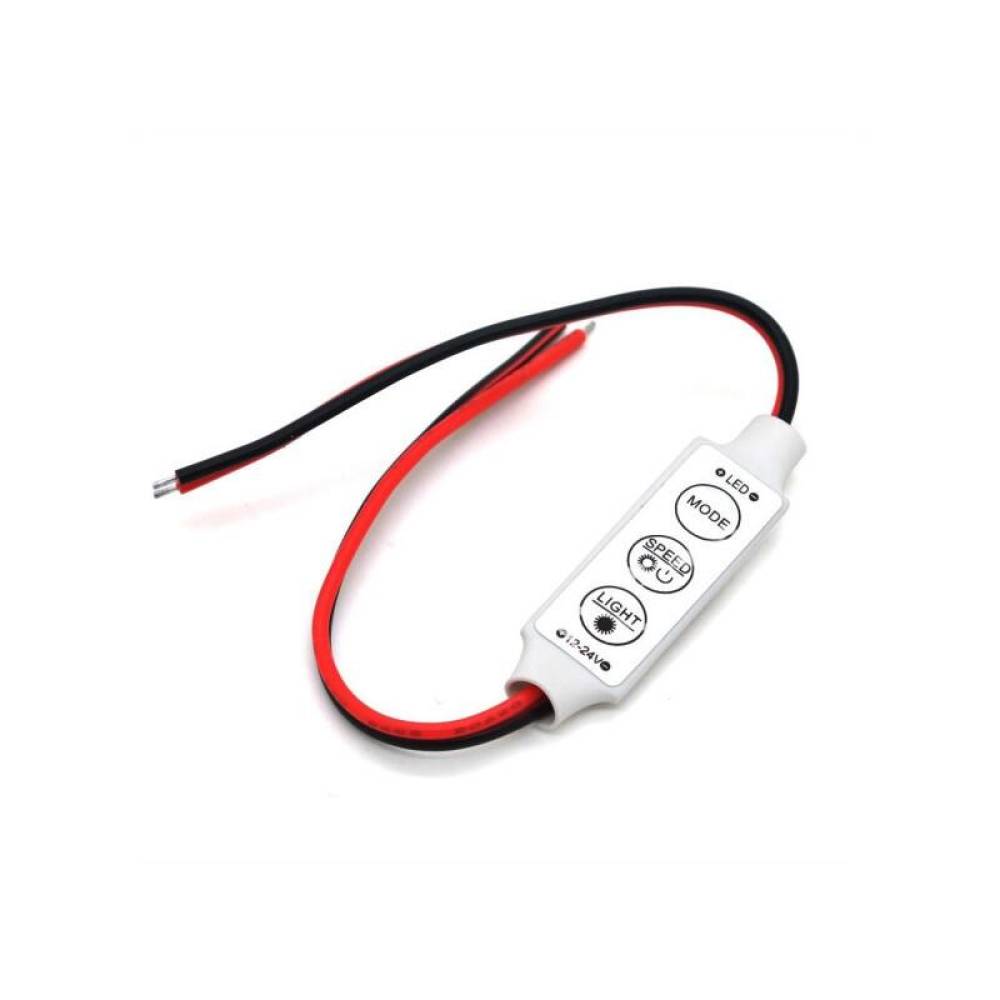 Intrerupator pe fir, dimmer, pentru banda LED cu functie de reglare a intensitatii si jocuri stroboscopice, TLB239