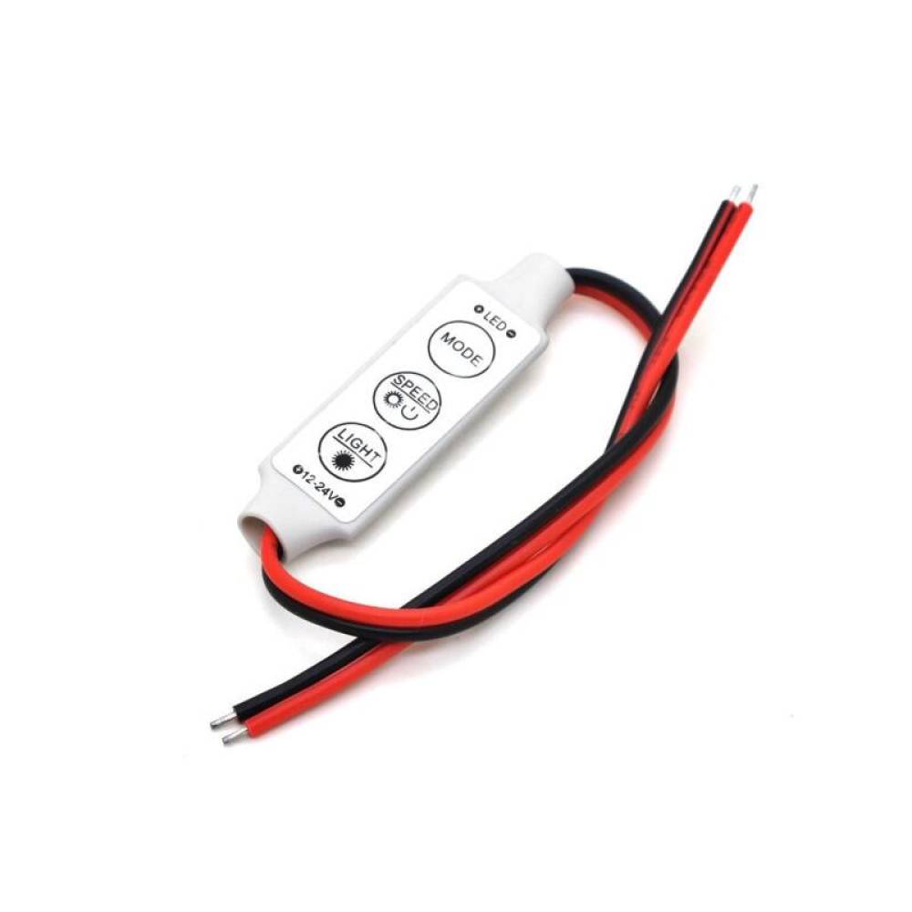 Intrerupator pe fir, dimmer, pentru banda LED cu functie de reglare a intensitatii si jocuri stroboscopice, TLB239