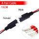 Set conector SAE mama-tata, 2 pini, lungime 15cm,  cablu AWG 2x2.5mm², pentru panouri solare, baterii, accesorii auto-moto, TL-A213 Carmotion