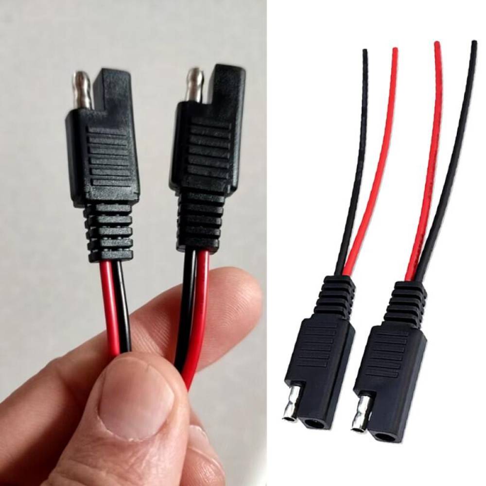 Set conector SAE mama-tata, 2 pini, lungime 15cm,  cablu AWG 2x2.5mm², pentru panouri solare, baterii, accesorii auto-moto, TL-A213 Carmotion