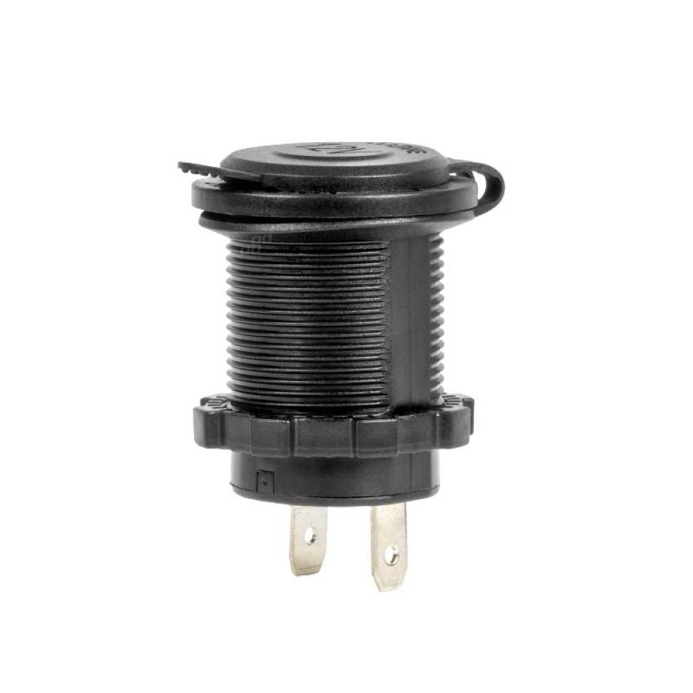Priza bricheta 12-24V, cu iluminare LED rosu, cu capac, incastrabila, 04219 Amio