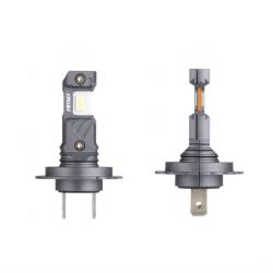 Set 2 becuri H7-H18, LED, 12V, 60W, 5600lm, 6000K, cu ventilator, Canbus, Hybrid 04115 Amio