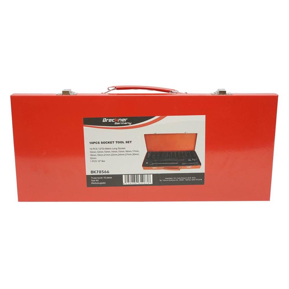 Trusa chei tubulare cu priza lunga 8-24mm, clichet cu antrenor, set 16 bucati BK78566 / LZ45