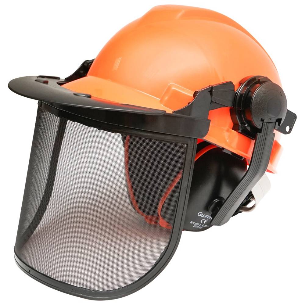 Casca forestiera cu viziera din plasa si antifoane urechi BK90923 / SB71
