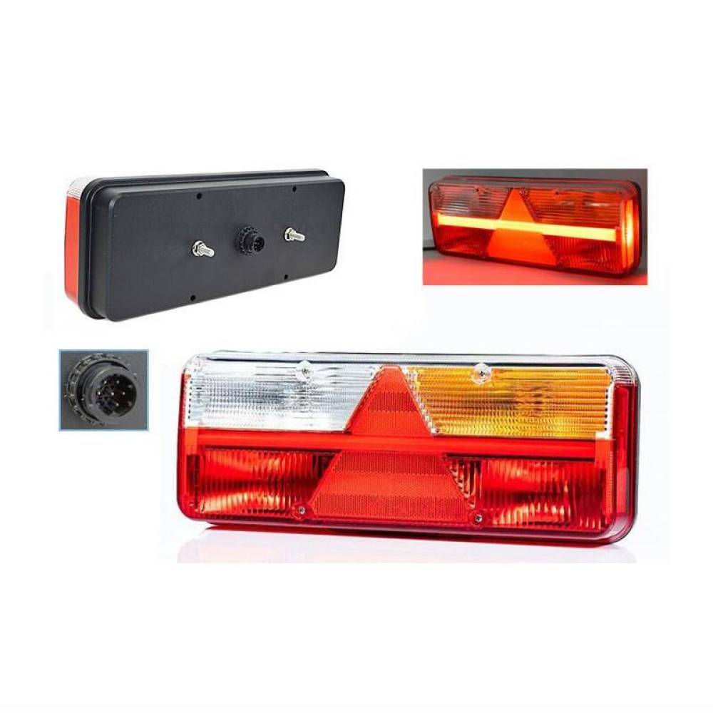 Lampa stop 400x153, 6 functii, bec, dreapta, mufa AMP, Kingpoint FT-500-26 Fristom