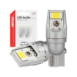 Set 2 becuri T10, 2 LED-uri, SMD 3570, 12-24V, W5W, 5500K, Canbus, 04256 Amio