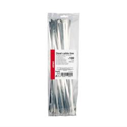 Set 100 coliere metalice, 7.9x400mm, inox, Self Lock Zip Ball, 04326 Amio
