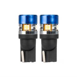 Set 2 becuri T10, cap albastru, 5 LED-uri, SMD 3030, 12-24V, W5W, 5500K, Canbus, alb, 04240 Amio