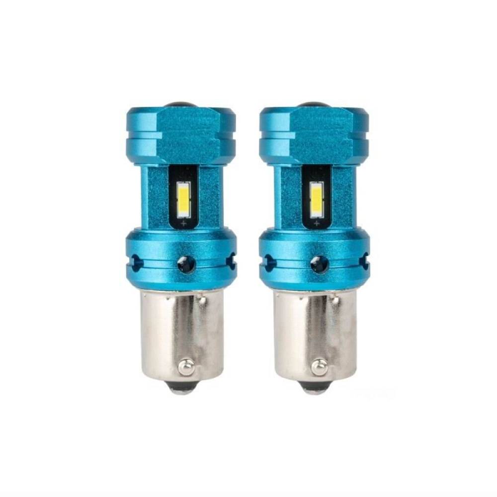 Set 2 becuri semnalizare, LED CSP, 12-24V, 1156 BA15S P21W, R10W, R5W, cu lupa, Canbus, alb, 04252 Amio Set 2 becuri semnalizare, LED CSP, 12-24V, 1156 BA15S P21W, R10W, R5W, cu lupa, Canbus, alb, 04252 Amio