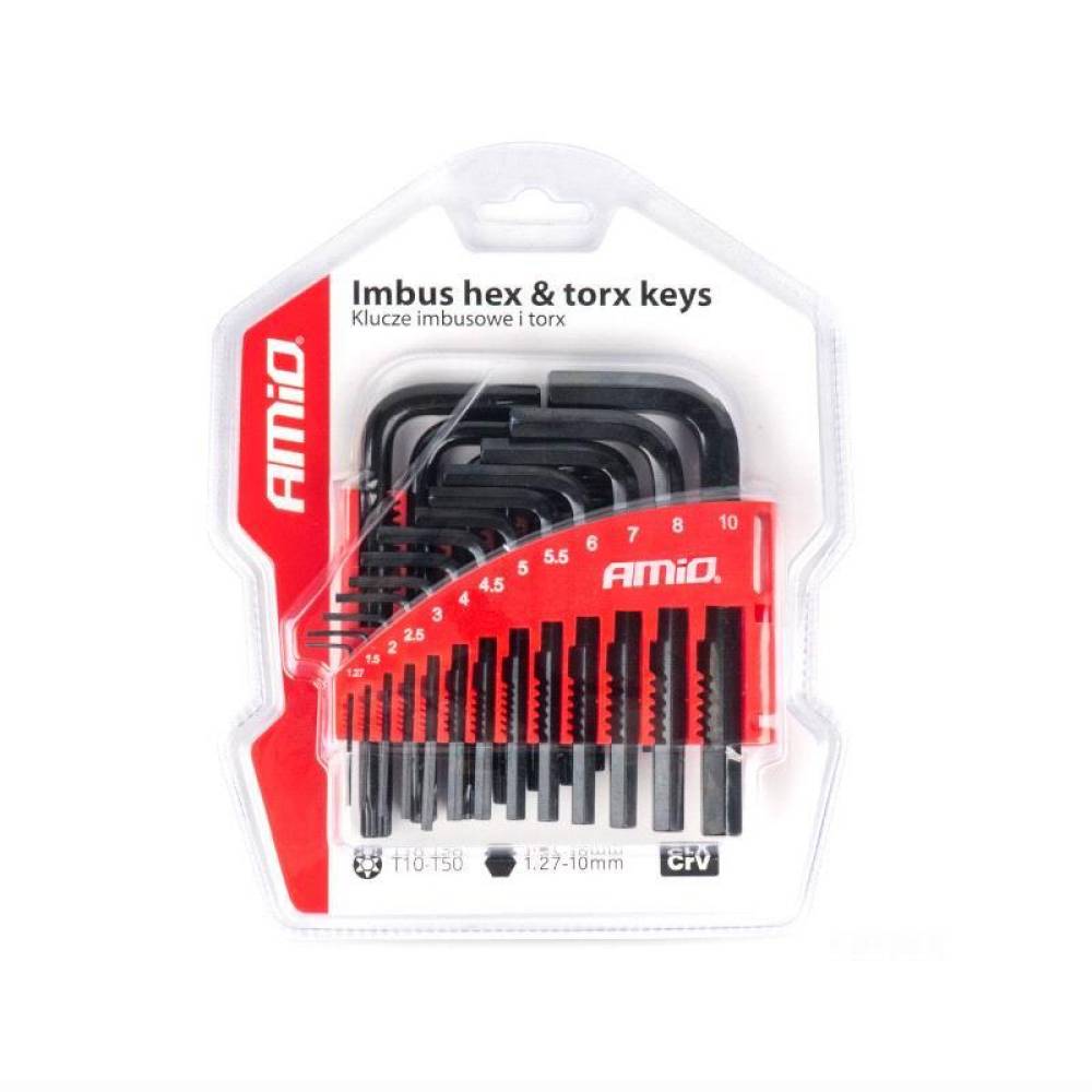 Set 22 chei imbus Hexagonale 1.27-10mm si Torx T10-T50, 04297 Amio