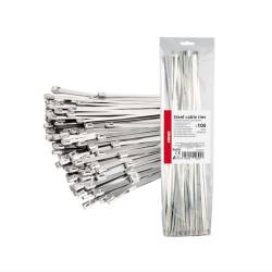 Set 100 coliere metalice, 4.6x400mm, inox, Self Lock Zip Ball, 04325 Amio