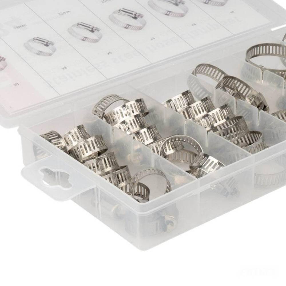 Trusa 34 coliere, din inox, 16-32mm, 04125 Amio