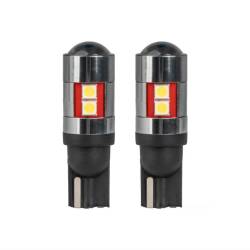 Set 2 becuri T10, 9 LED-uri, SMD 3030, 10-50V, W5W, 5500K, cu lupa, Canbus, Car&Truck 04244 Amio